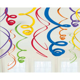 Orange Peel Plastic Swirl Decorations 56cm 12pk - Party Savers