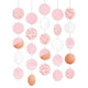 Rose Gold & Blush Hanging Circles Decorations Foil Hot Stamped 5pk - Party Savers