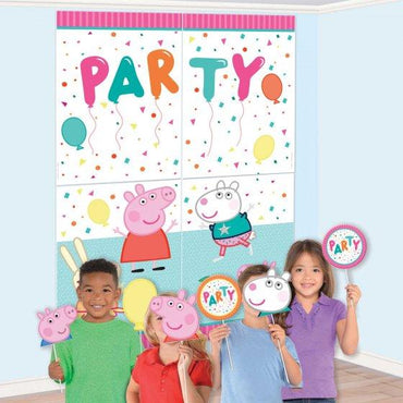 Peppa Pig Confetti Party Scene Setter and Photo Props 16pk