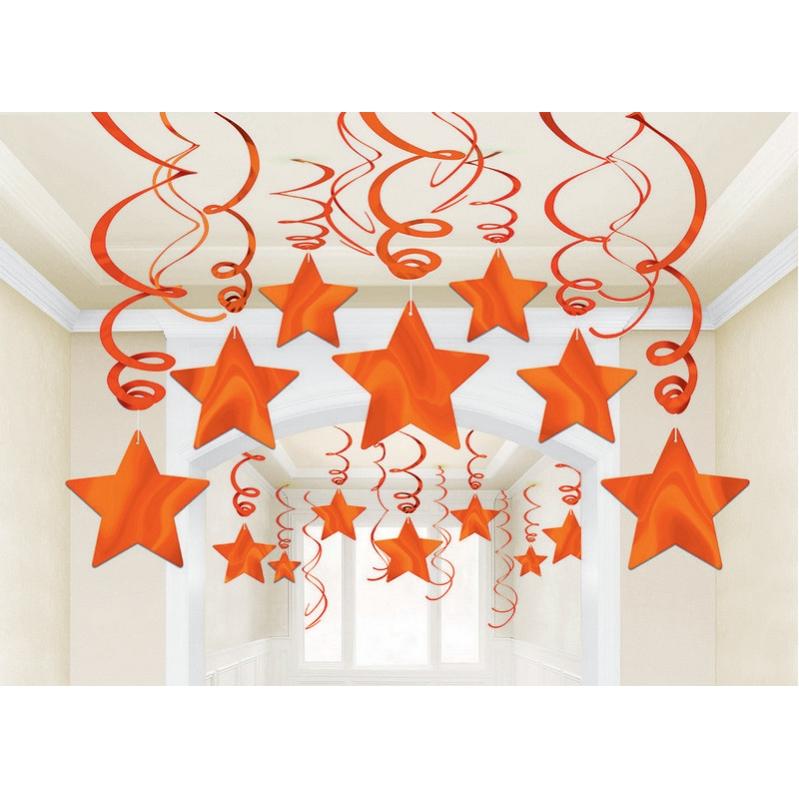 Silver Shooting Stars Foil Mega Value Pack Swirl Decorations 30pk - Party Savers