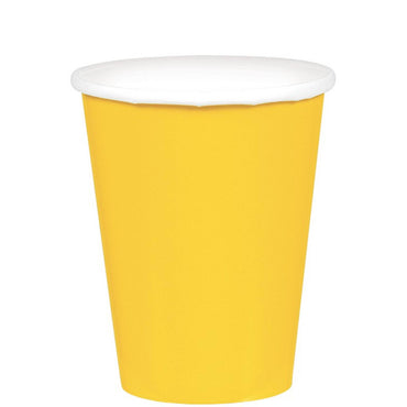 Yellow Sunshine Paper Cups 266ml 20pk - Party Savers