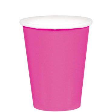 Bright Pink Paper Cups 266ml 20pk