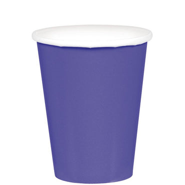 New Purple Paper Cups 266ml 20pk - Party Savers