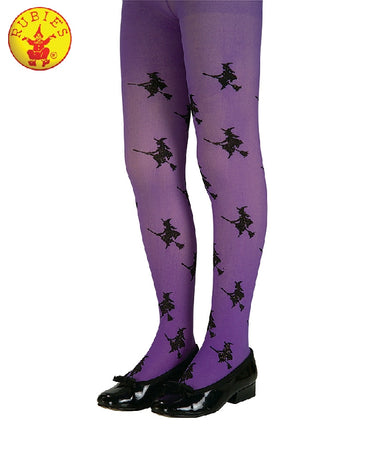 Glitter Witch Tights - Purple - Party Savers