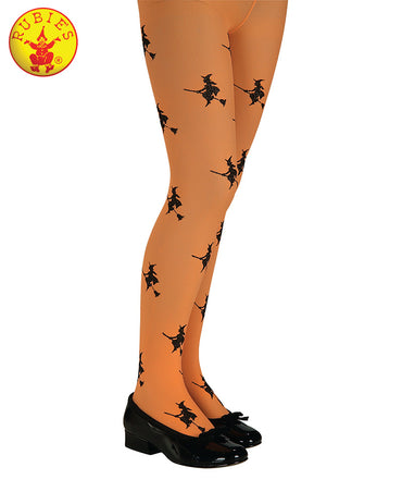 Glitter Witch Tights Orange - Party Savers