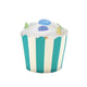 Teal Stripes Baking Cups 25pk - Party Savers