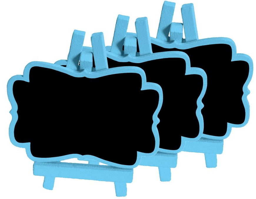 Pastel Blue Mini Blackboards 3pk - Party Savers