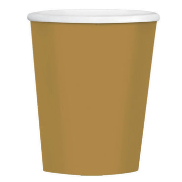 Gold Paper Coffee Cup 354ml 40pk - Party Savers