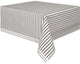 Silver Stripes Plastic Rectangle Tablecover 137cm x 274cm - Party Savers