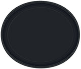 Black Oval Paper Plates 30cm 20pk - Party Savers