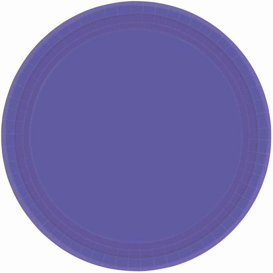 New Purple Round Paper Plates 26cm 20pk - Party Savers