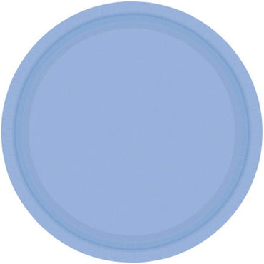 Pastel Blue Round Paper Plates 26cm 20pk - Party Savers