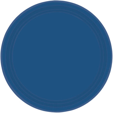 Navy Flag Blue Round Paper Plates 26cm 20pk - Party Savers