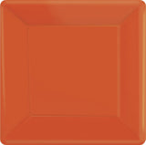 Orange Square Paper Plates 26cm 20pk - Party Savers