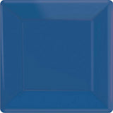 Caribbean Blue Square Paper Plates 26cm 20pk - Party Savers