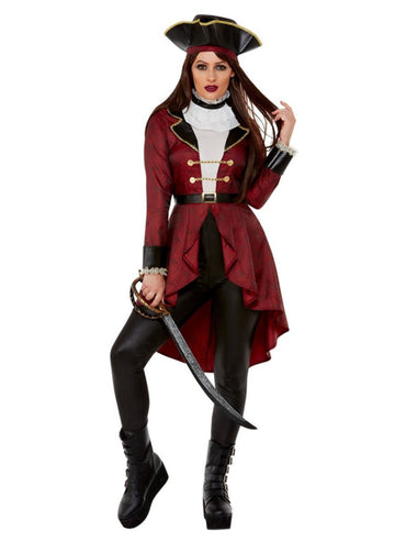 Men's Costume - Burgundy Deluxe Swashbuckler Pirate Costume