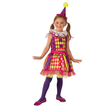 Girls Costume - Bright Clown - Party Savers