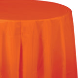 Gold Plastic Round Tablecover 213cm - Party Savers