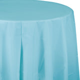 Bright Pink Plastic Round Tablecover 213cm - Party Savers