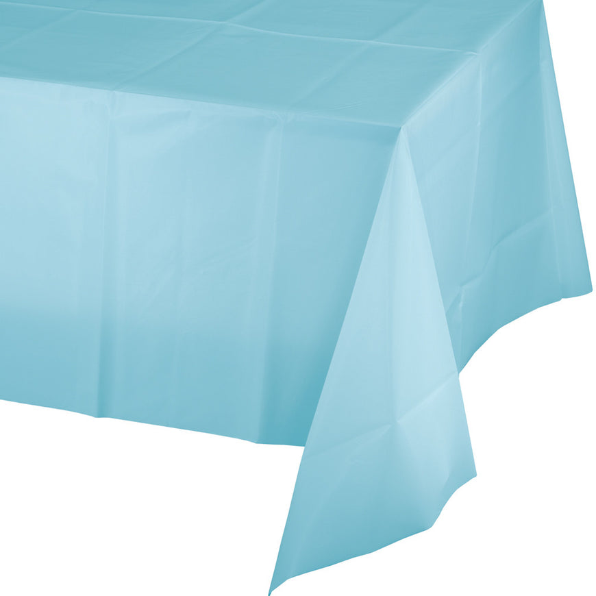 Caribbean Blue Plastic Rectangular Tablecover 137cm x 274cm - Party Savers