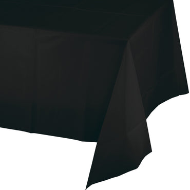 Black Plastic Rectangular Tablecover 137cm x 274cm - Party Savers