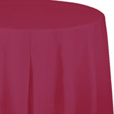 Bright Pink Plastic Round Tablecover 213cm - Party Savers