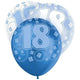 Blue Glitz 18th Birthday Latex Balloons 30cm 6pk - Party Savers