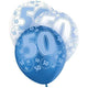 Blue Glitz 50th Birthday Latex Balloons 30cm 6pk - Party Savers