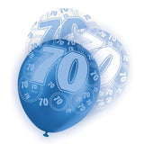 Black Glitz 70th Birthday Latex Balloons 30cm 6pk - Party Savers