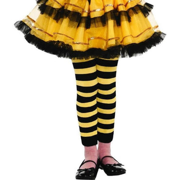 Girls Bumblebee Fairy FootlessTights - Party Savers