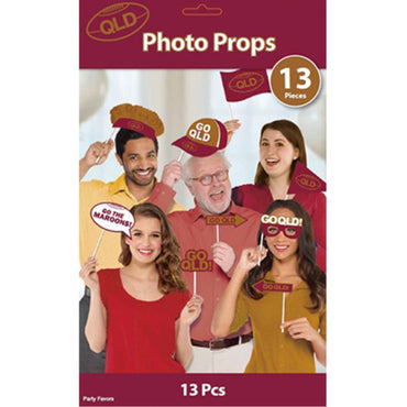 QLD Cardboard Photo Props 13pk - Party Savers