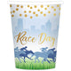 Race Day Hot Stamped Paper Cups 266ml 8pk - Party Savers