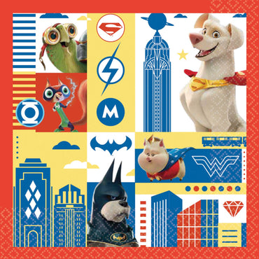 DC Super Hero Pets Lunch Napkins 16pk