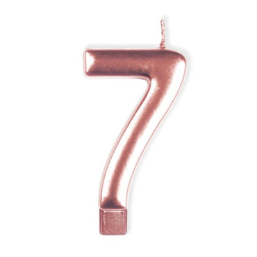 Rose Gold #7 Numeral Moulded Candle 8cm Each