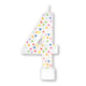 Rainbow Dots #4 Numeral Moulded Candle 8cm Each