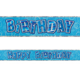 Black Glitz Happy Birthday Foil Banner 3.6m - Party Savers
