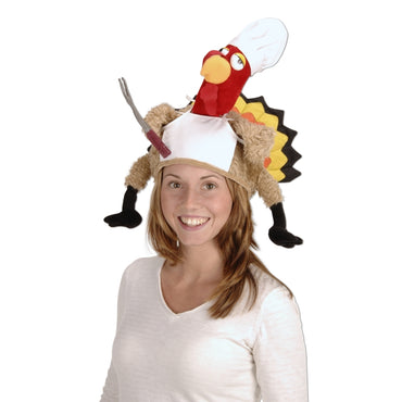 Plush Chef Turkey Hat Each - Party Savers
