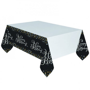 Sparkling Celebration Happy Birthday Plastic Tablecover Each - Party Savers