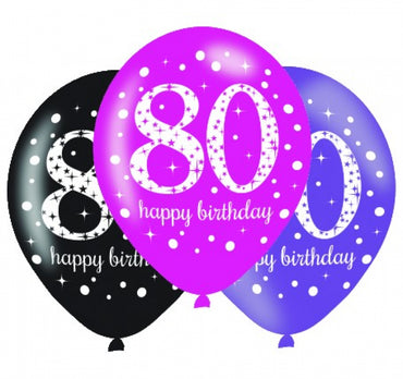 Pink Celebration 80 Latex Balloon 30cm 6pk - Party Savers
