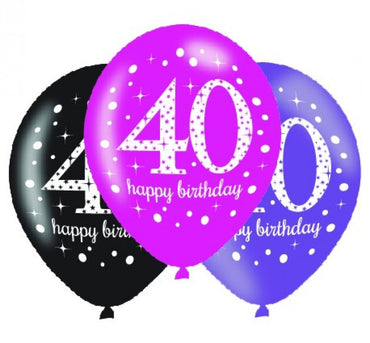 Pink Celebration 40 30cm Latex Balloon 6pk - Party Savers