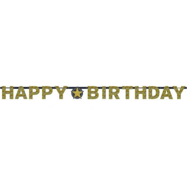 Sparkling Celebration Happy Birthday Prismatic Letter Banner Each - Party Savers