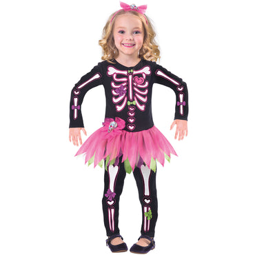 Girls Costume - Fancy Bones Skeleton Costume