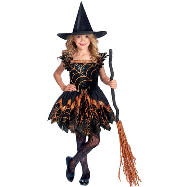 Girls Costume - Spooky Spider Witch Costume