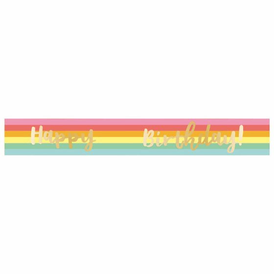 Happy Birthday Rainbow Add-An-Age Foil Banner 1.8m Each