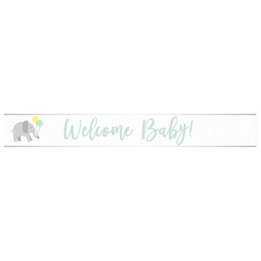 Welcome Baby Blue Foil Banner 2.7m Each