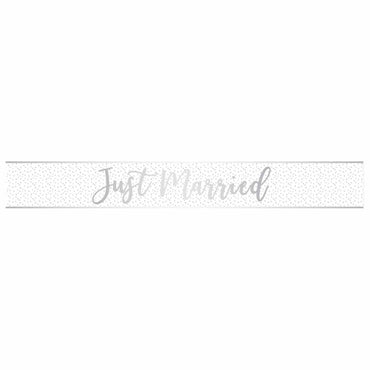 Just Married Silver Foil Banner 2.7m Each