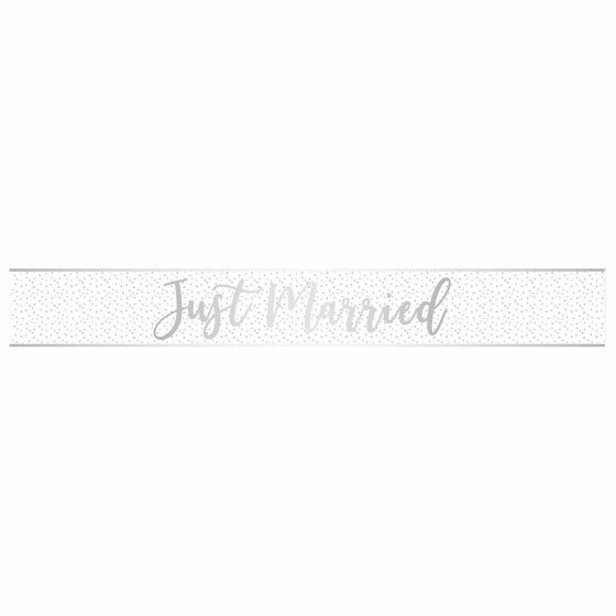 Just Married Silver Foil Banner 2.7m Each