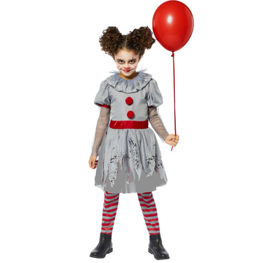 Bad Clown Girls Costume 4-6 Years