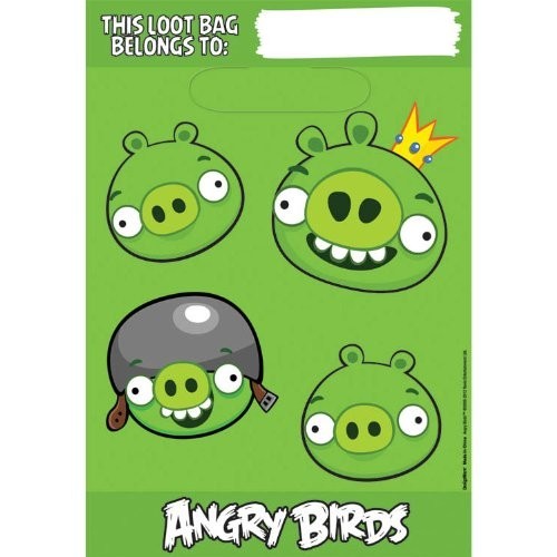 Angry Birds Loot Bags 8pk - Party Savers