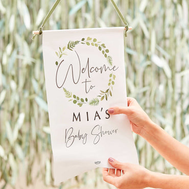 Botanical Baby Baby Shower Customisable Welcome Sign - Party Savers